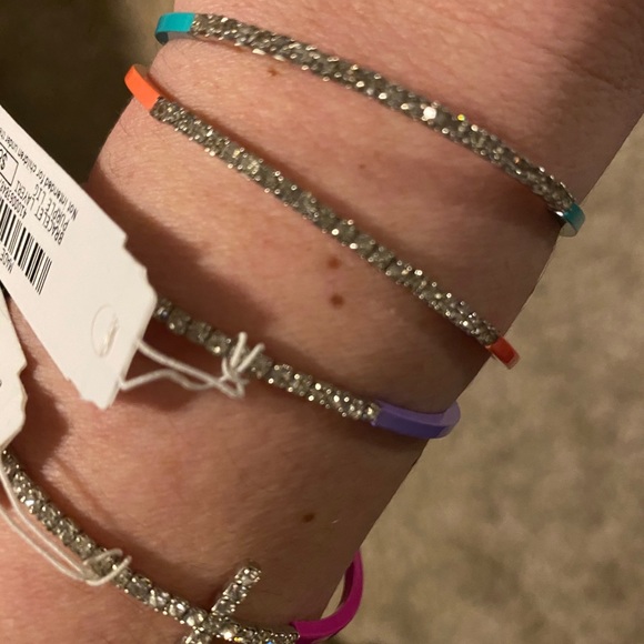 Charming Charlie colored bangle bracelets lot - Picture 2 of 8